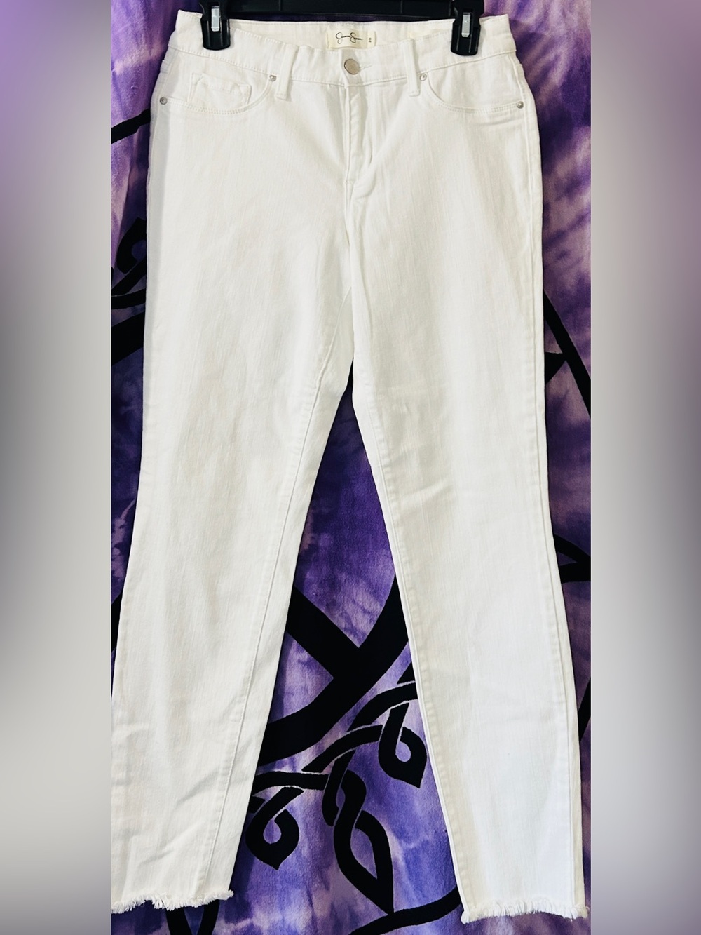 Jessica Simpson Women’s Kiss Me Super Skinny Jeans Stretch Mid-Rise White 28